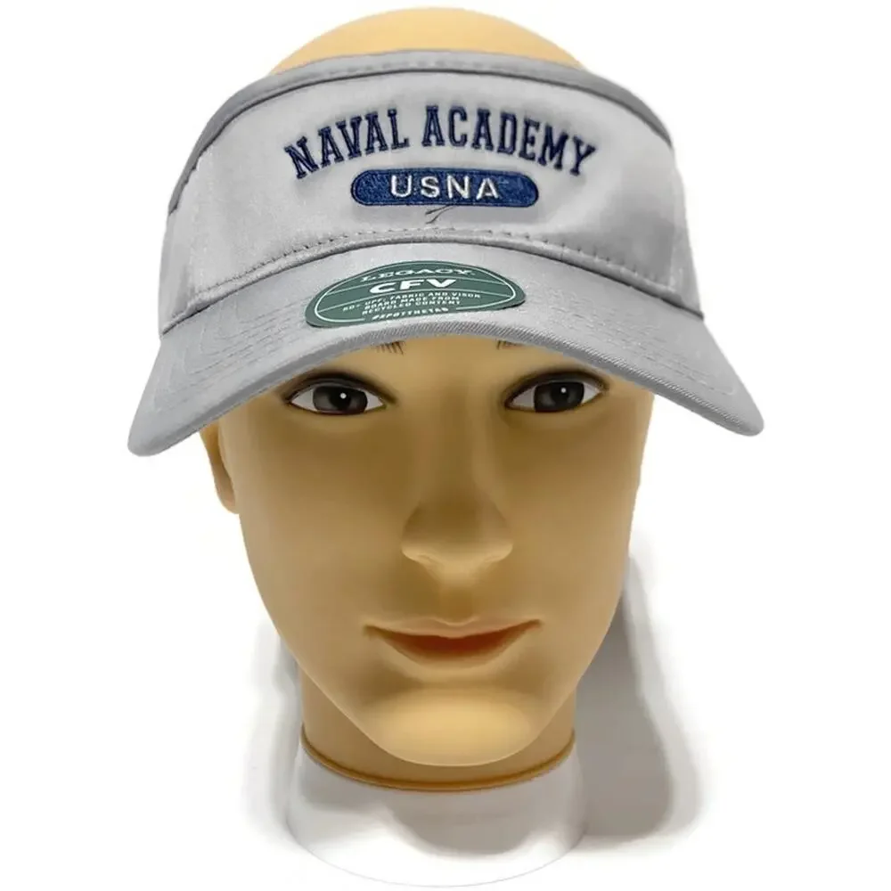 USNA United States Naval Academy Adjustable Visor Hat Gray Legacy CFV NWT